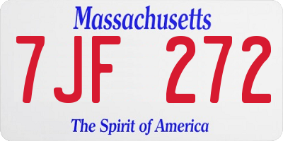 MA license plate 7JF272