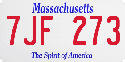MA license plate 7JF273