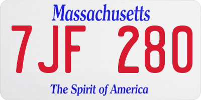 MA license plate 7JF280