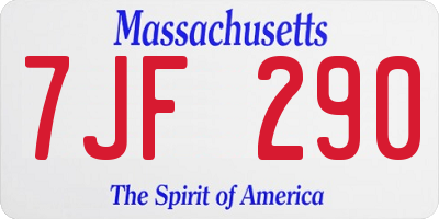 MA license plate 7JF290