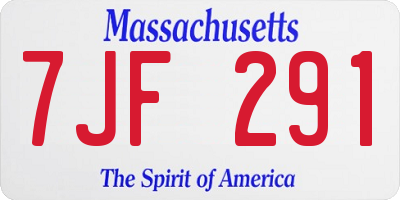 MA license plate 7JF291