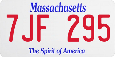 MA license plate 7JF295