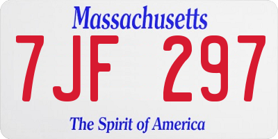 MA license plate 7JF297