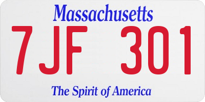 MA license plate 7JF301
