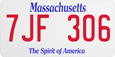 MA license plate 7JF306