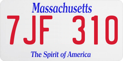 MA license plate 7JF310