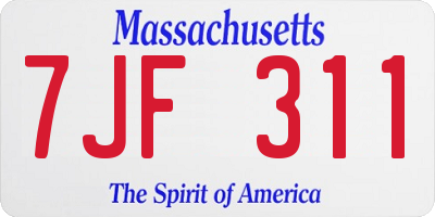 MA license plate 7JF311
