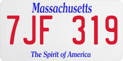 MA license plate 7JF319