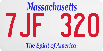MA license plate 7JF320