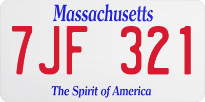 MA license plate 7JF321