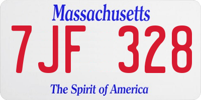 MA license plate 7JF328