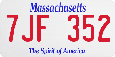 MA license plate 7JF352