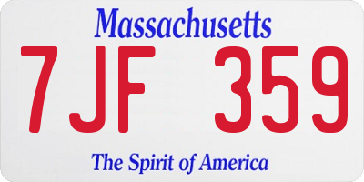 MA license plate 7JF359