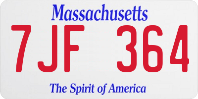 MA license plate 7JF364