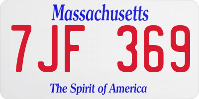 MA license plate 7JF369