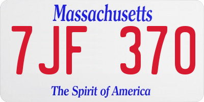 MA license plate 7JF370