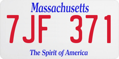 MA license plate 7JF371