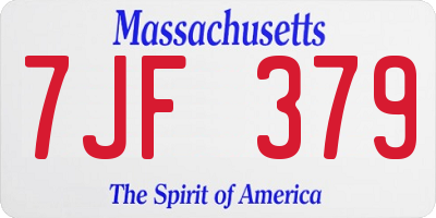 MA license plate 7JF379