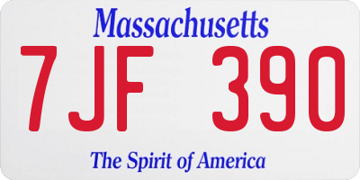 MA license plate 7JF390