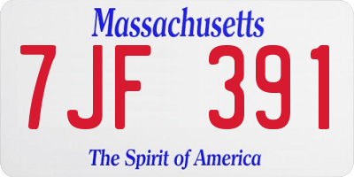 MA license plate 7JF391