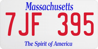 MA license plate 7JF395
