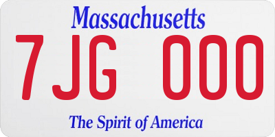 MA license plate 7JG000