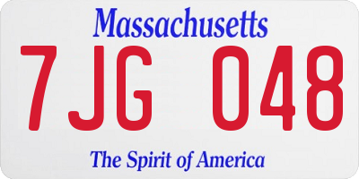 MA license plate 7JG048