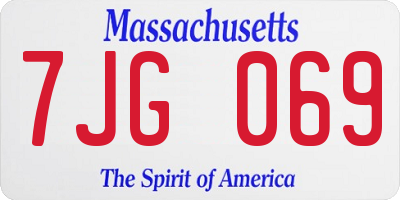 MA license plate 7JG069