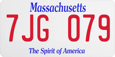 MA license plate 7JG079