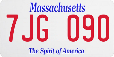 MA license plate 7JG090
