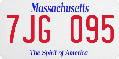 MA license plate 7JG095