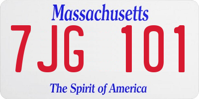 MA license plate 7JG101