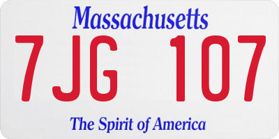 MA license plate 7JG107