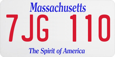 MA license plate 7JG110