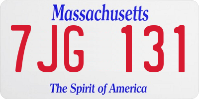 MA license plate 7JG131