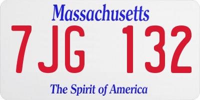 MA license plate 7JG132