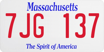 MA license plate 7JG137