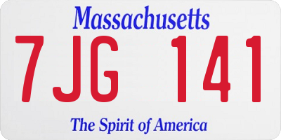 MA license plate 7JG141