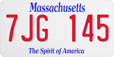 MA license plate 7JG145