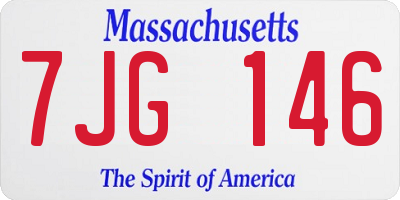 MA license plate 7JG146
