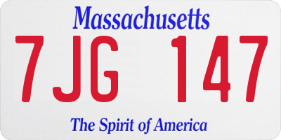 MA license plate 7JG147