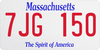 MA license plate 7JG150
