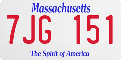 MA license plate 7JG151