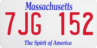 MA license plate 7JG152