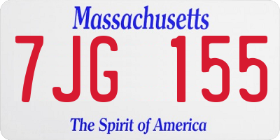 MA license plate 7JG155
