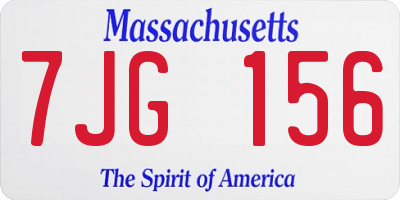 MA license plate 7JG156
