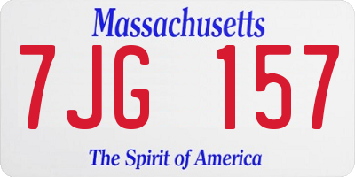 MA license plate 7JG157