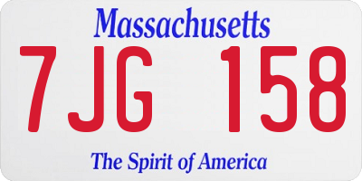 MA license plate 7JG158