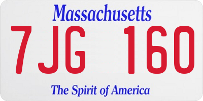 MA license plate 7JG160