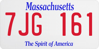 MA license plate 7JG161